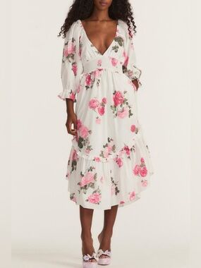 white christmas dresses Esilda Cotton Midi Dress ~ True White main image 1